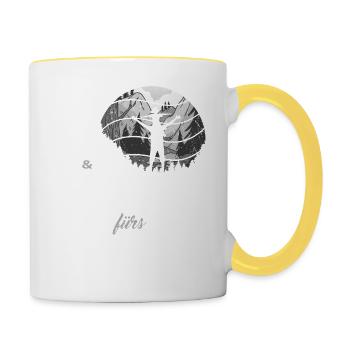 Papa Tochter Wanderfreunde fürs leben Vatertag - Tasse zweifarbig - Weiß/Gelb - Rechts
