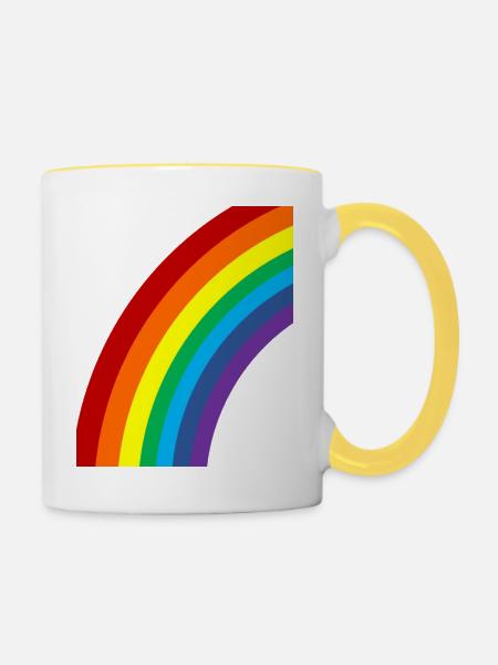 Regenbogen Lgbt - Tasse zweifarbig - Weiß/Gelb