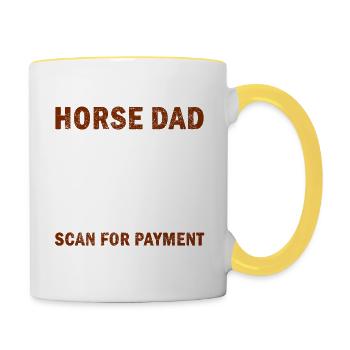 Horse Dad Scan For Payment - Contrasting Mug - white/yellow - Right