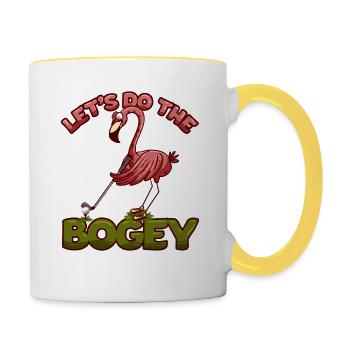 Golf - Flamingo Funny - 18th Hole - Tasse zweifarbig - Weiß/Gelb - Rechts