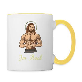 Jésus I’m Back Easter Gift Christian - Mug contrasté - blanc/jaune - Droite