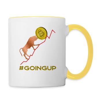 Bitcoin - Bull Going Up - NYSE - Contrasting Mug - white/yellow - Right