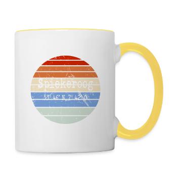 Spiekeroog Island North Sea Coordinates - Contrasting Mug - white/yellow - Right