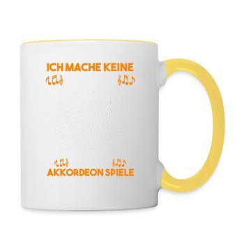 Akkordeon Handklavier Akkordeonspieler - Tasse zweifarbig - Weiß/Gelb - Rechts