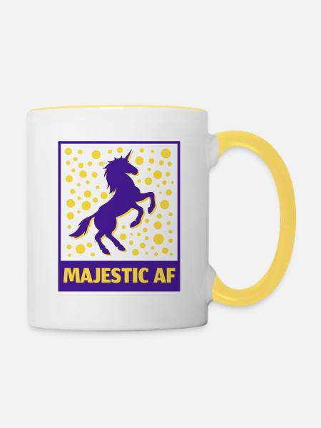 Majestätische Af - Tasse zweifarbig - Weiß/Gelb