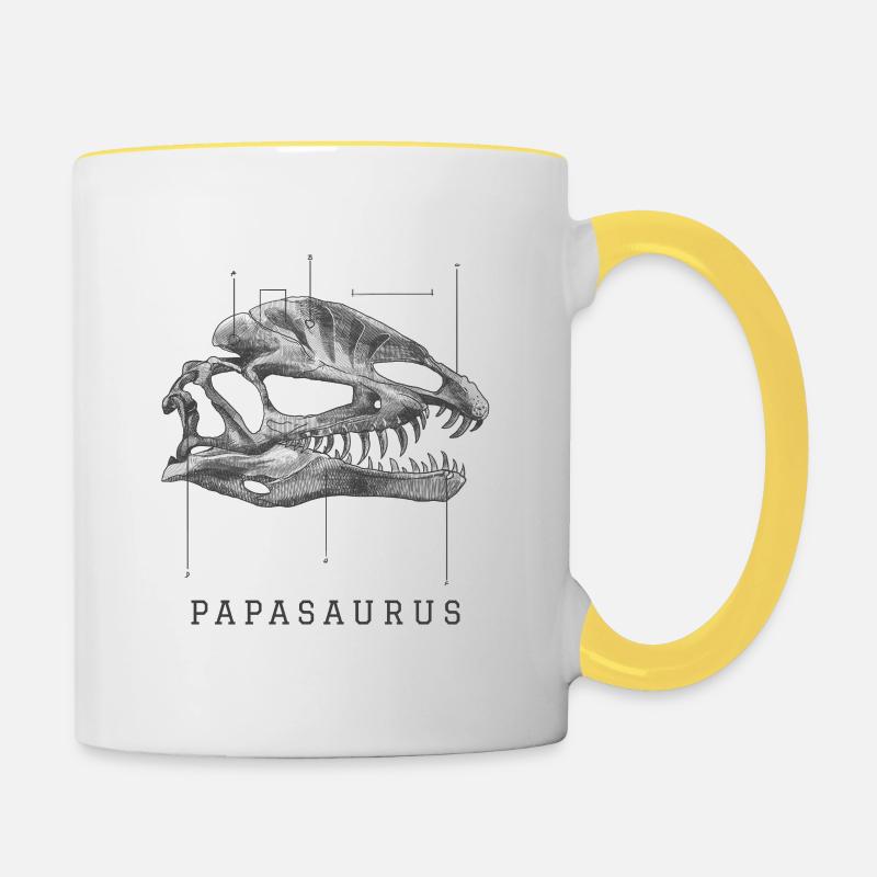 Papasaurus - Mug contrasté - blanc/jaune