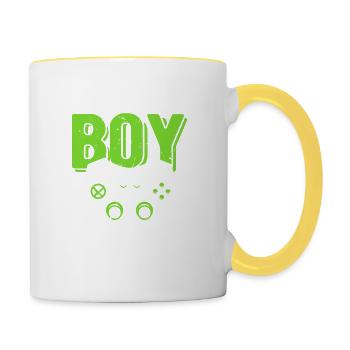 Birthday Boy Time to Level Up - Tasse zweifarbig - Weiß/Gelb - Rechts