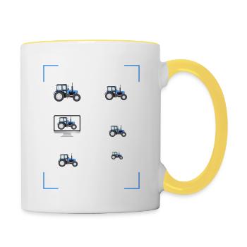 Funny Things I Do In My Spare Time Tractors - Contrasting Mug - white/yellow - Right