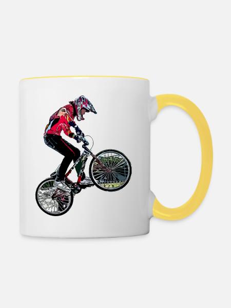bmx - Tasse zweifarbig - Weiß/Gelb