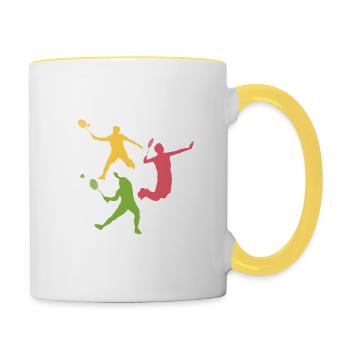 Badminton Player Badminton - Contrasting Mug - white/yellow - Right