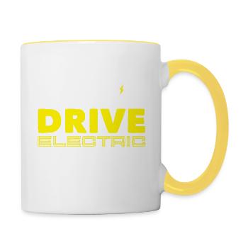 E Car Electric Car Green - Contrasting Mug - white/yellow - Right
