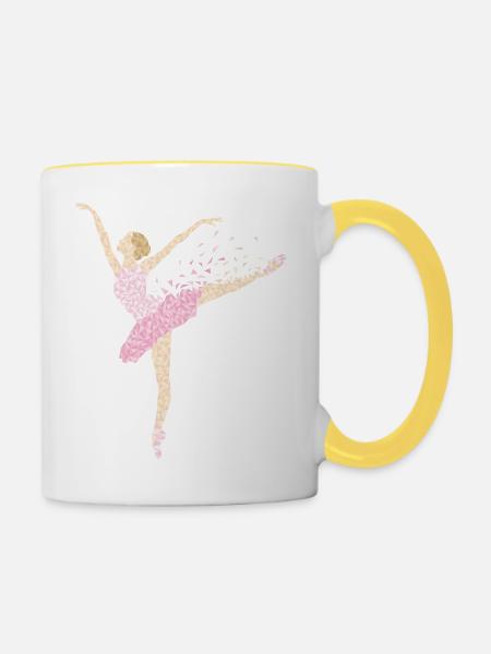Ballerine dansante - Mug contrasté - blanc/jaune