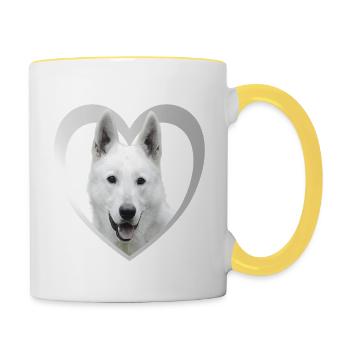 White Shepherd - White Shepherd Heart - Contrasting Mug - white/yellow - Right