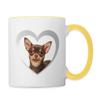 I Love my Chihuahua - Heart - Chihuahua - Contrasting Mug - white/yellow - Right