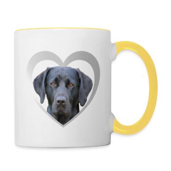 I Love my Labrador - Labrador Hunde - Tasse zweifarbig - Weiß/Gelb - Rechts