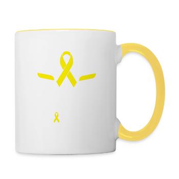 Endometriosis Awareness Warrior Support Survivor - Tasse zweifarbig - Weiß/Gelb - Rechts