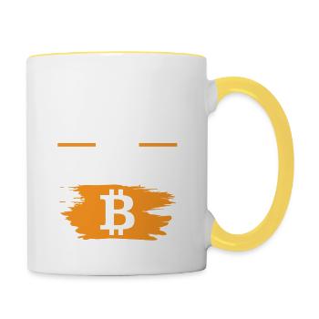 bitcoin plan - Tasse zweifarbig - Weiß/Gelb - Rechts