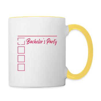 to do list bachelor - Contrasting Mug - white/yellow - Right