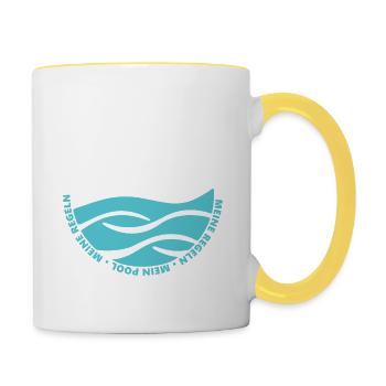 Schwimmen, mein Talent - Tasse zweifarbig - Weiß/Gelb - Rechts