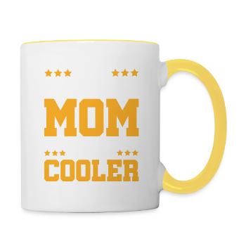 maman maman hockey sur le terrain - Mug contrasté - blanc/jaune - Droite