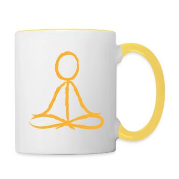 Yoga Peace Gift Spirituality Meditation - Contrasting Mug - white/yellow - Right