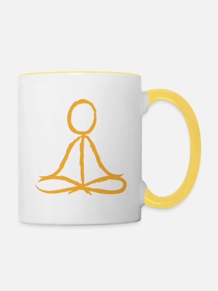Yoga Peace Geschenk Spiritualität Meditation - Tasse zweifarbig - Weiß/Gelb