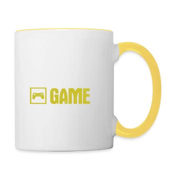 eat sleep game repeat - Mug contrasté - blanc/jaune - Droite