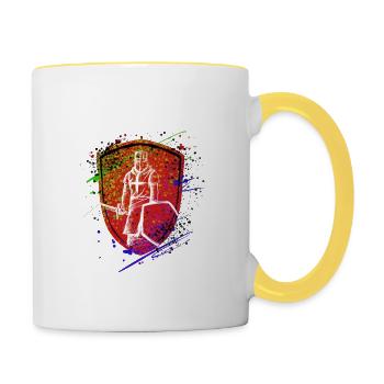 Shield Knights Templar Warrior - Contrasting Mug - white/yellow - Right