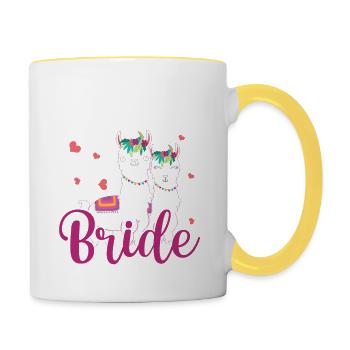 Team Bride - JGA Junggesellenabschied Bride - Tasse zweifarbig - Weiß/Gelb - Rechts