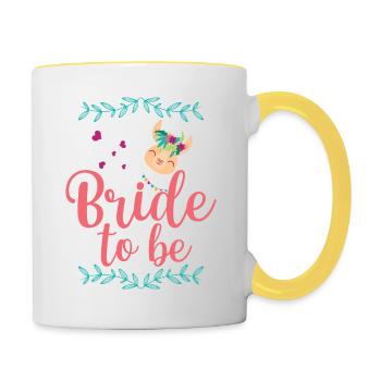 Bride to be- JGA Bachelor Party Bride - Contrasting Mug - white/yellow - Right