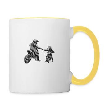 father and son best partners for life - Contrasting Mug - white/yellow - Right