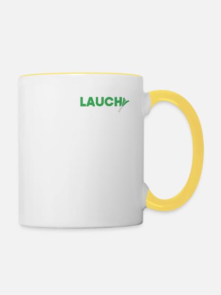 Ehrenlauch das Original Lauch Jugendsprache Kostüm - Tasse zweifarbig - Weiß/Gelb