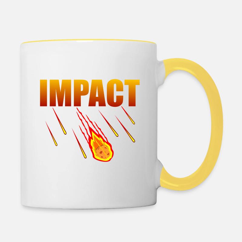 Faisons un météorite drôle - Mug contrasté - blanc/jaune