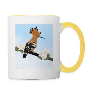Wiedehopf Vogel Gartenvogel Singvogel Ornithologe - Tasse zweifarbig - Weiß/Gelb - Rechts