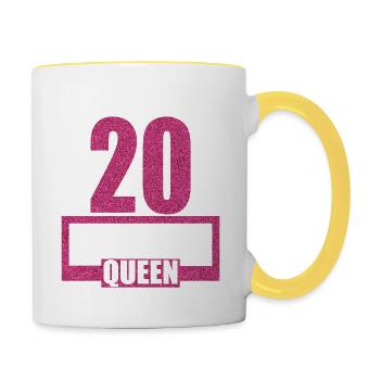 20th birthday 20 years 20s birthday child - Contrasting Mug - white/yellow - Right