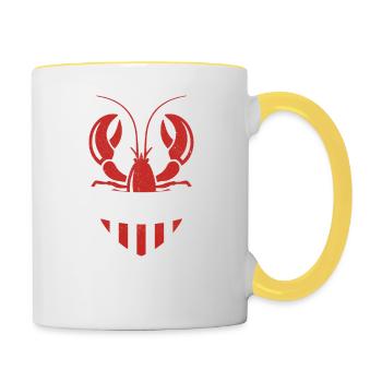 Hummer Seekrebs Lobster Meeresfrüchte - Tasse zweifarbig - Weiß/Gelb - Rechts