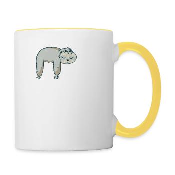 Musique classique Paresseux Partitions Drôle CBF Chillen - Mug contrasté - blanc/jaune - Droite