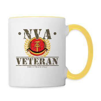 NVA Veteran OSSI Ostdeutschland Veteran Geschenk - Tasse zweifarbig - Weiß/Gelb - Rechts