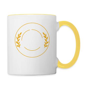 mon farm mes règles - Mug contrasté - blanc/jaune - Droite