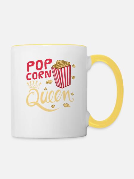Popcorn - Tasse zweifarbig - Weiß/Gelb