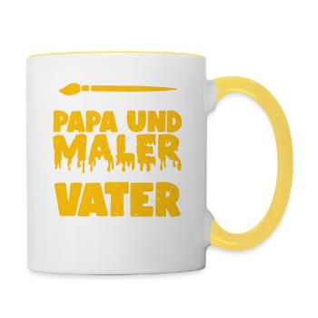 Maler Lackierer Geselle Malermeister - Tasse zweifarbig - Weiß/Gelb - Rechts