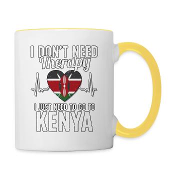Kenya flag I Kenyan Souvenirs - Tasse zweifarbig - Weiß/Gelb - Rechts