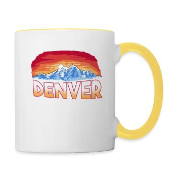 State - Rocky Mountain Sunset - Denver - Tasse zweifarbig - Weiß/Gelb - Rechts
