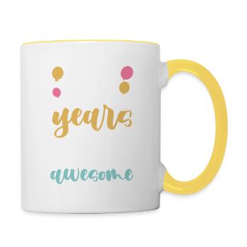 50 ans d’anniversaire - Mug contrasté - blanc/jaune - Droite
