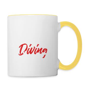 scuba diving - Contrasting Mug - white/yellow - Right