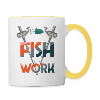 Anglers Fishing Fishermen Fishing - Contrasting Mug - white/yellow - Right