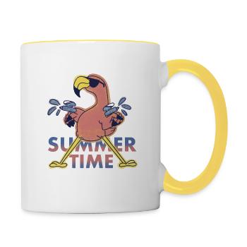 Summertime Flamingo Wasserpistole - Tasse zweifarbig - Weiß/Gelb - Rechts