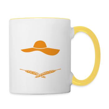 ferme fille fille - Mug contrasté - blanc/jaune - Droite