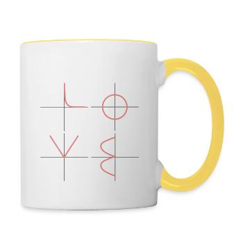 Maths Professeur Mathe maths Matheduceur Mathématiques - Mug contrasté - blanc/jaune - Droite