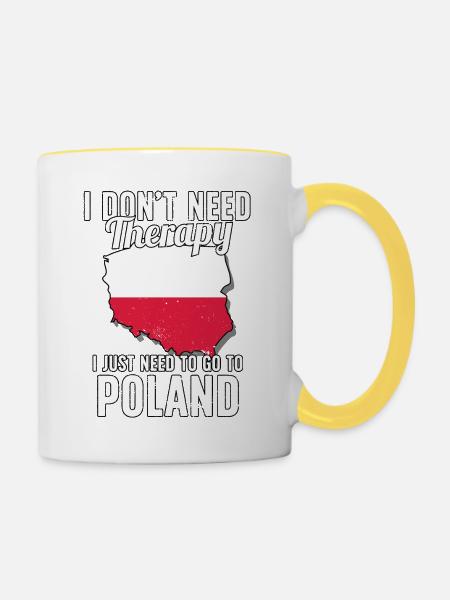 Poland flag I Polish Souvenirs - Tasse zweifarbig - Weiß/Gelb
